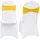 Vevor Stuhlhussen aus Elastischem Spandex für Klappstühle, Universell Passender Stuhlbezug mit Stuhlschärpen, Abnehmbare & Waschbare Schonbezüge, für Hochzeit, Urlaub, Essen (50 Stk. Gold & Weiß)