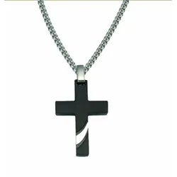 Ketten-Anhänger ADELIA ́S "Edelstahl Kreuz Anhänger", silber, Schmuckanhänger, Herren, Edelstahl, Edelstahlschmuck für Herren