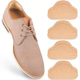 SULPO 4 Paare Echt-Leder Fersenpolster - Fersenschutz gegen Blasen & Reibung - Fersenkissen für Schuhe - Schuh Fersen Reparatur - Selbstklebende Heel Pads - Antirutsch Hackenpolster - Pecari Beige