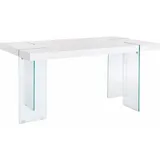 freiraum Esstisch Tirana, in Weiß, MDF/Folie/Glas - 160x75x90cm (BxHxT) weiß