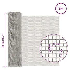 vidaXL Mesh Bildschirm 40 x 500 cm Silber/Edelstahl