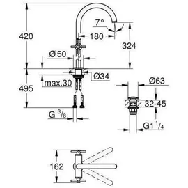 Grohe Atrio Einlochbatterie Warm Sunset