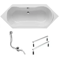 Schulte Sechseck Badewanne Fluvia 190x80 cm, aus hochwertigem Sanitäracryl,
