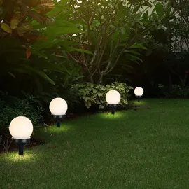 GLOBO Solarleuchte Kunststoff 9er Set spritzwassergeschützt weiß
