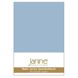 JANINE Spannbettlaken Mako Jersey 140 x 200 - 160 x 200 cm perlblau
