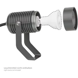 ledscom.de Gartenstrahler SHINGA für außen, IP65, Stecker, anthrazit, 1x GU10 max. 15W