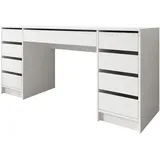 Mirjan24 Schreibtisch Weiß, 9 Schubladen, Rechteckig,Rechteckig, 154x76x55 cm, Arbeitszimmer, Schreibtische, Bürotische
