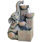 SEINHIJO Zimmerbrunnen Feng Shui Burnnen Garten Wasserfall Dekor Geschenk Modern Skulptur Arts Wohnzimmer Statue Polyresin Figuren LED Licht 28cm