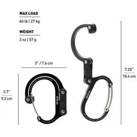 Gear Aid Heroclip Medium Clip Karabiner schwarz One Size