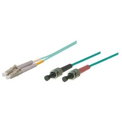 VARIA LWL-Kabel, 3 m, Duplex OM3 (Multimode, 50/125) ST/LC Glasfaserkabel, ST Duplex, (300,00 cm) grün