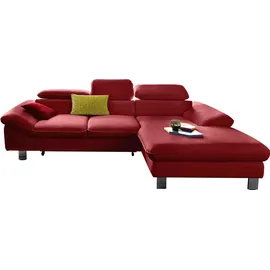 Cotta Ecksofa Driver, mit Kopfteilverstellung, wahlweise mit Bettfunktion rot