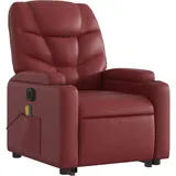 vidaXL Massagesessel mit Aufstehhilfe Elektrisch Kunstleder 89 x 100 x 0 cm Weinrot