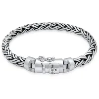 KUZZOI Herren Panzer Zopf Optik Königskette 925 Silber Herrenschmuck