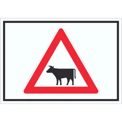 Aufkleber Achtung Viehbetrieb Tiere Symbole A6 (105x148mm)