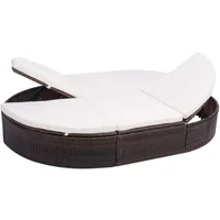 Outdoor-loungebett Mit Kissen Poly Rattan Braun