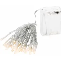 Lex LED Lichterkette Batterie 3 m Warmweiß Transparent