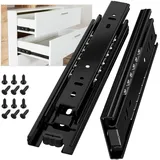 AOLISHENG Schubladenschienen Vollauszug 200mm Schwerlastauszug mit 45 kg Tragkraft für Küchenschränke und Möbel,Schwarz,1 Paar(2er Set)