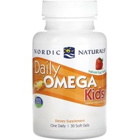 Nordic Naturals, Daily Omega Kids, 340mg Omega-3, für Kinder, mit EPA und DHA, 30 Weichkapseln, Laborgeprüft, Vegetarisch, Sojafrei, Glutenfrei, Ohne Gentechnik