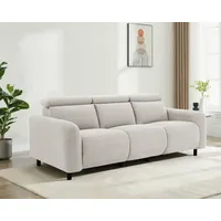 OTTO home 3-Sitzer SKAANE Struktur-Sofa, 229 cm, manuelle-u. elektrische Relaxfunktion, 229cm, Kopfteilverstllg. und man. o. elektr. Relaxfunktion in 2 Sitzen beige