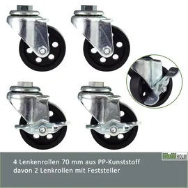 Trutzholm Rangierhilfe für PKW 4 Stück jeweils 680 kg Rangierroller V Form Schwenkgriff...