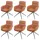 Mendler Esszimmerstuhl HWC-K32 Stoff Wildleder-Optik braun 6er Set