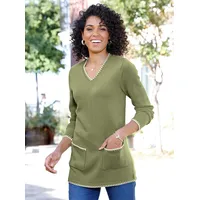 Classic Basics Longpullover V-Pullover Grün 52