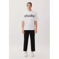 T-Shirt STUDIO SEIDENSTICKER "Studio", Herren, Gr. XL, weiß, 100% Baumwolle, unifarben, oversize, Rundhals, Kurzarm, Shirts, Rundhals
