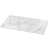 Tulup Tischplatte, Weiß, Hellgrau, Glas, 125x50x0.4 cm, Esszimmer, Tische,