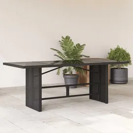 vidaXL Gartentisch mit Glasplatte 190 x 80 x 74 cm Schwarz