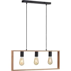 JUST LIGHT Pendelleuchte "FRANKY", schwarz, B:6cm, Lampen, ExklusiveE27