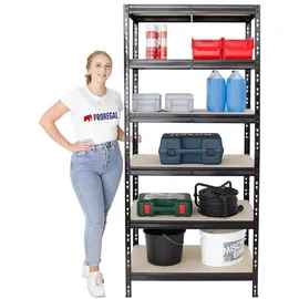 Proregal Mega Deal 3x Schwerlastregal Giant Tiger HxBxT 200x90x60cm, Fachlast 265kg 6-Ebenen Schwarz