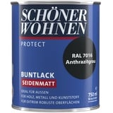 SCHÖNER WOHNEN FARBE Buntlack, anthrazitgrau , seidenmatt