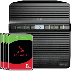 Synology DS423 32TB IronWolf NAS-Bundle NAS inkl. 4x 8TB IronWolf 3.5 Zoll SATA Festplatte