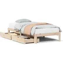 vidaXL Massivholzbett 100 x 200 cm Beige