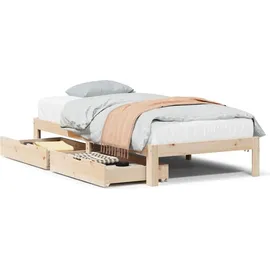 vidaXL Massivholzbett 100 x 200 cm Beige
