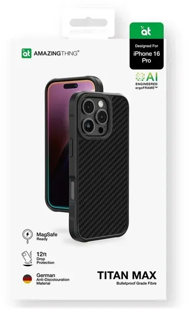 Titan Max Case with 1500D Aramid Fibers for iPhone 16 Pro - Black