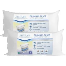 Mediflow Original Fiber Wasserkissen - Verstellbares Kissen zur Linderung von Nackenschmerzen, Der ursprüngliche Erfinder des Wasserkissens (40x80cm, 2er-Set)