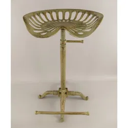Casa Padrino Industrie Stil Gusseisen Barhocker Rustikal Grün H. 75 cm
