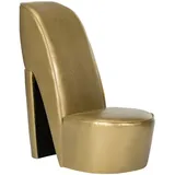 vidaXL - Stuhl in Stöckelschuh-Form Golden Kunstleder