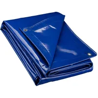 Wiltec Abdeckplane blau, wasserfeste Plane mit Ösen 4 x