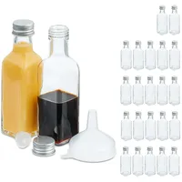 Relaxdays kleine Flaschen, 24er Set, 100 ml, Glasflaschen zum