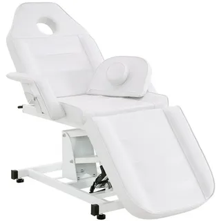 Barberpub Massageliege Barberpub elektrische Kosmetikliege 0100-N, Klappbar, höhenverstellbar,drehbar weiß