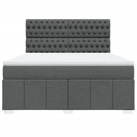 vidaXL Boxspringbett 180 x 200 cm Dunkelgrau