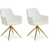 Homestyle4u Polsterstuhl 2er Set in Beige 2730,