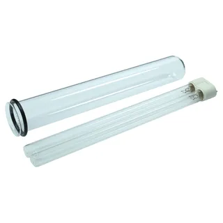 Wacredo UVC Ersatzlampe 24 Watt + Quarzglas inkl. Dichtung für Oase Filtomatic CWS 12000/25000 Komplettset Wasseraufbereitung | Filter | Wasserklärer | Leuchtmittel | UVC Gerät