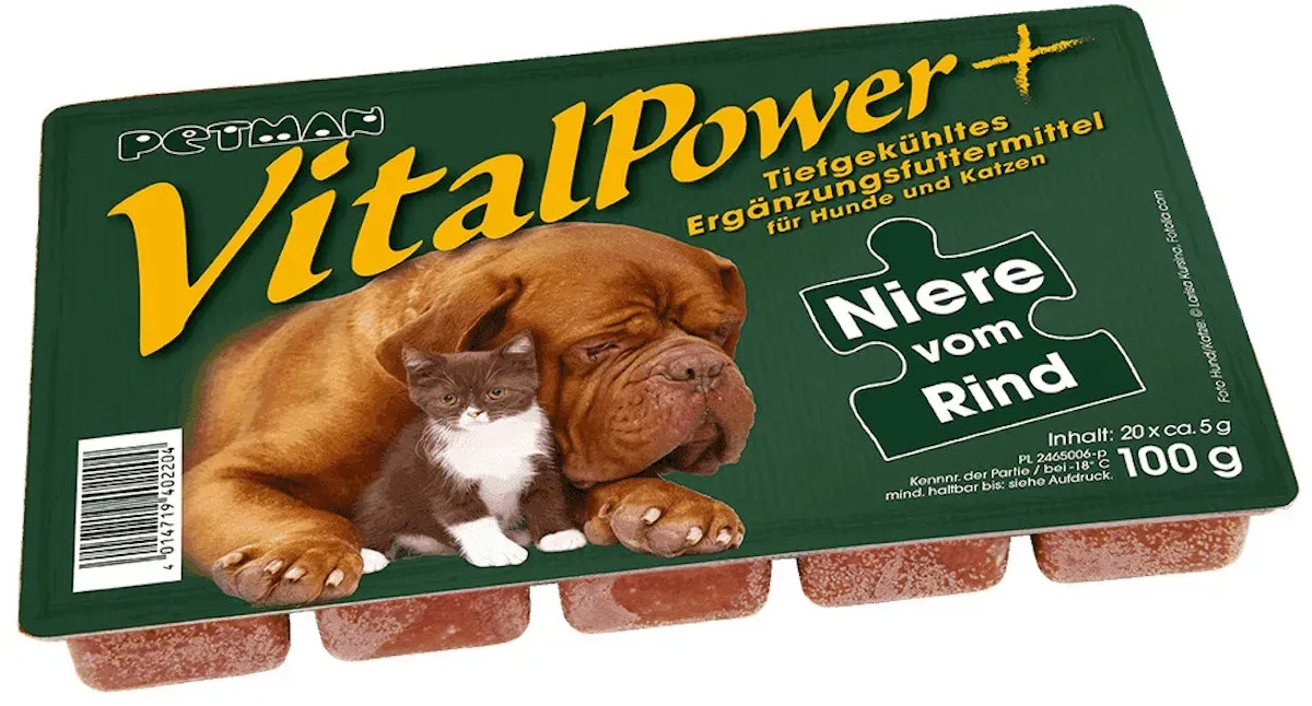 Petman VitalPower+ Niere Spezialfutter / Frostfutter für Hunde und Katzen 1 x 100 Gramm