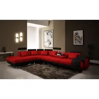 JVmoebel Ecksofa Leder-Ecksofa in Schwarz-Weiß mit Boxspring-Polsterung, Made in Europa rot
