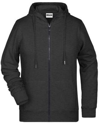 Ladies' Zip Hoody Sweat-Jacke mit Kapuze und Reißverschluss schwarz, Gr. L