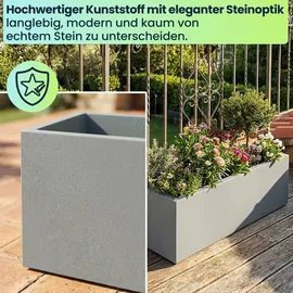 ethick Blumentopf Rechteckig 58 58 x 26 x 26 cm Beton-Grau