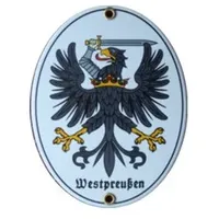 Westpreußen Emaille Schild Westpreußen 11,5 x 15 cm Emailschild Oval.